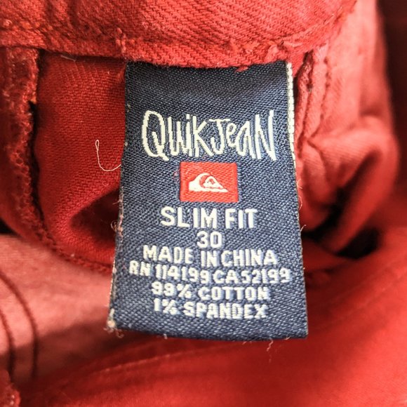QuikJean Quiksilver Red Slim Fit Straight Leg Jean - Picture 6 of 12